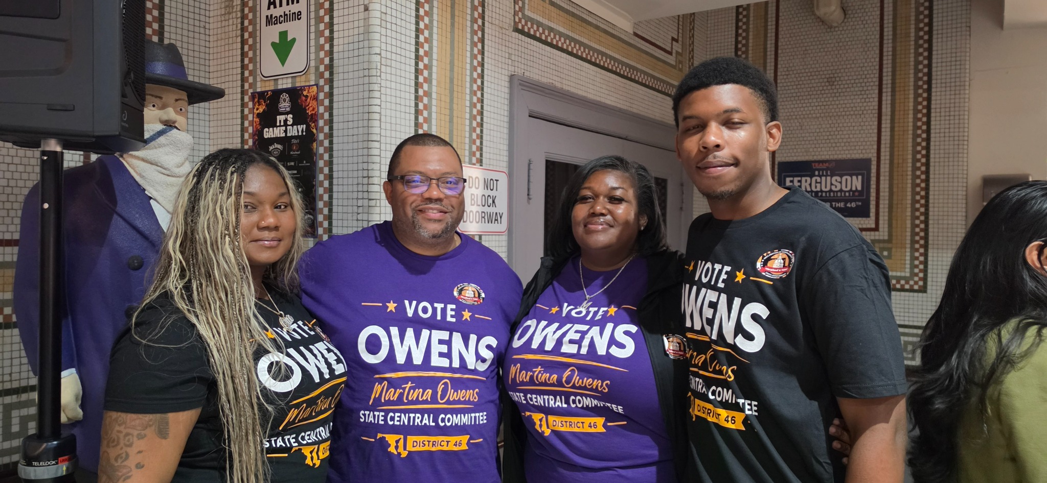 Martina Owens with members of her family and campaign support team on election night